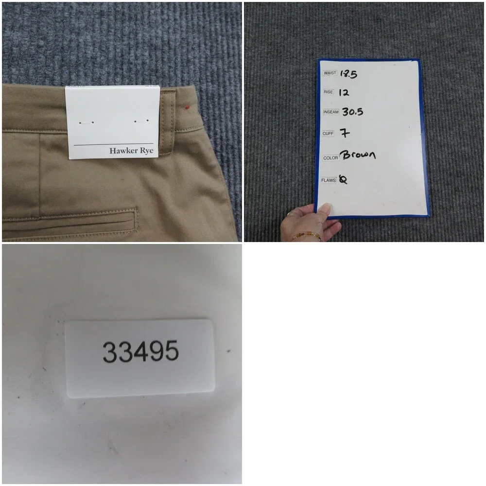 Hawker Rye Pants Mens 38 Brown Chino Athletic Straight Flat Front 37x30.5* NWT